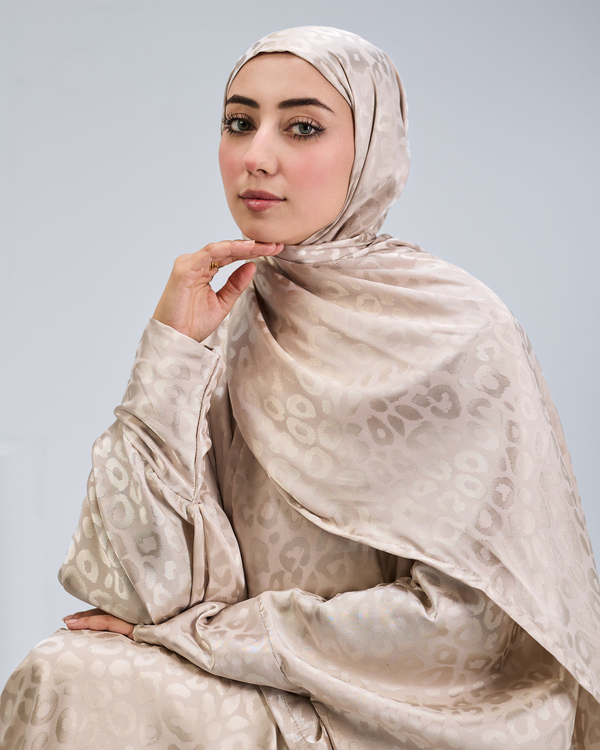 Beige Satin Jacquard butterfly