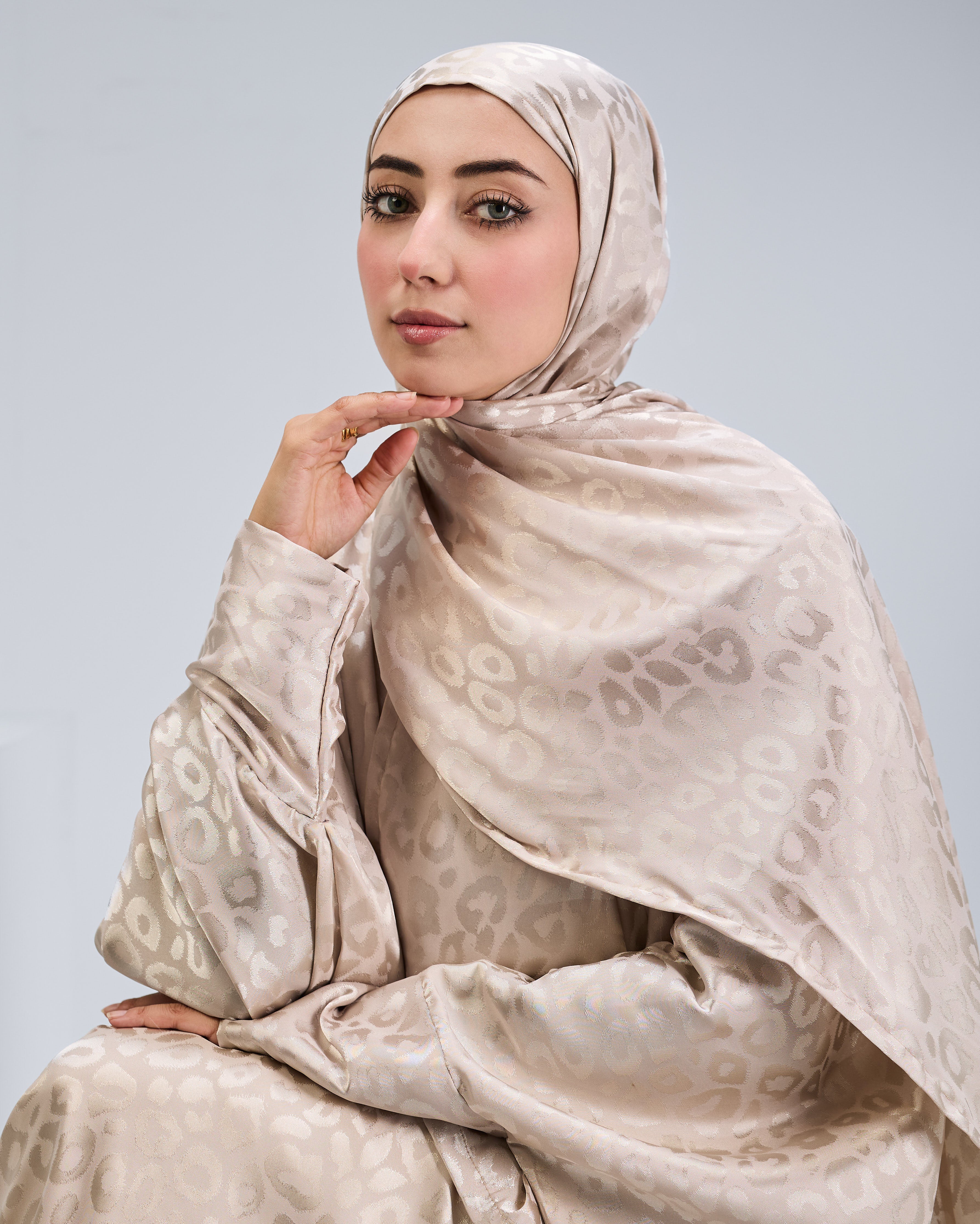 Beige Satin Jacquard butterfly