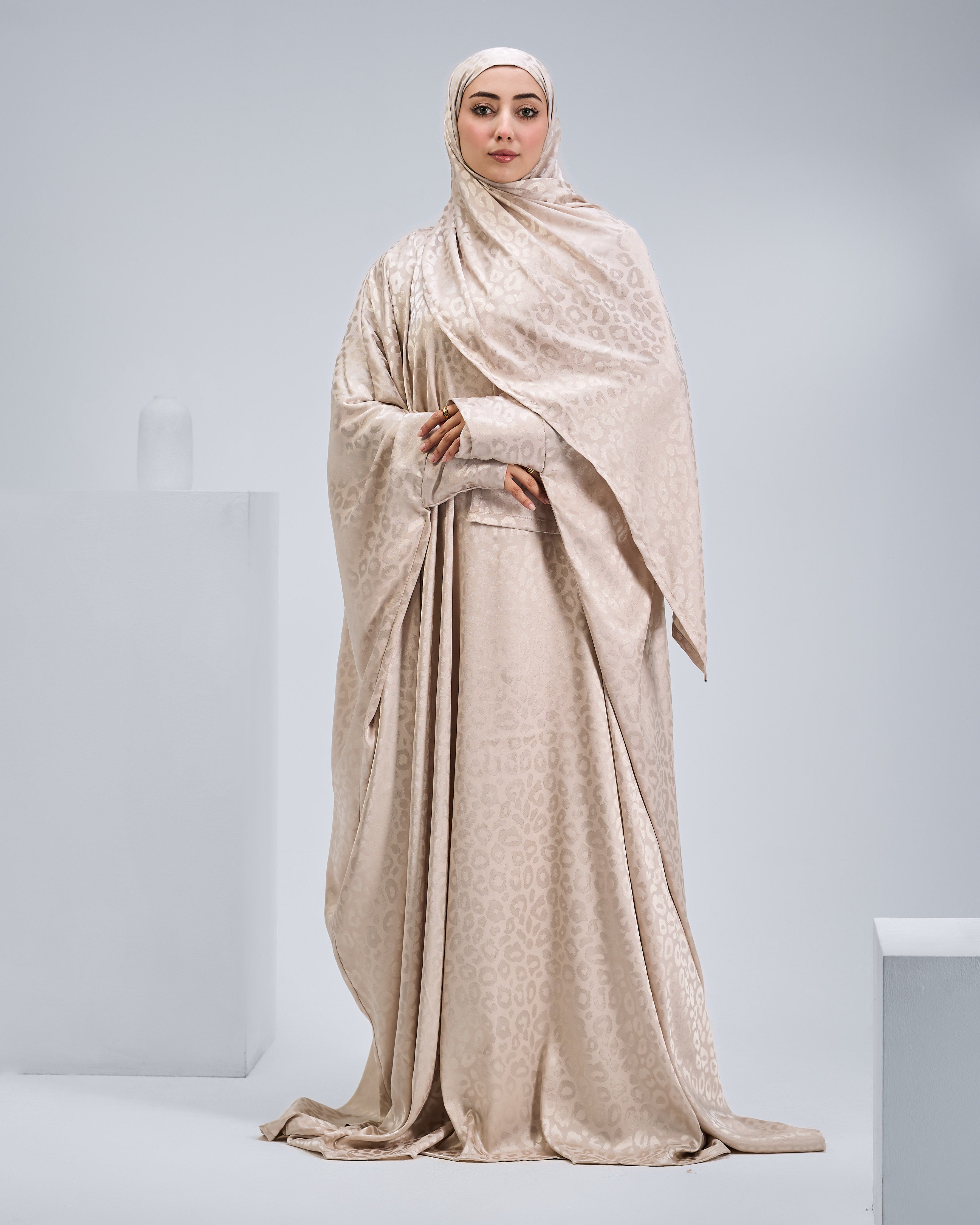 Beige Satin Jacquard butterfly