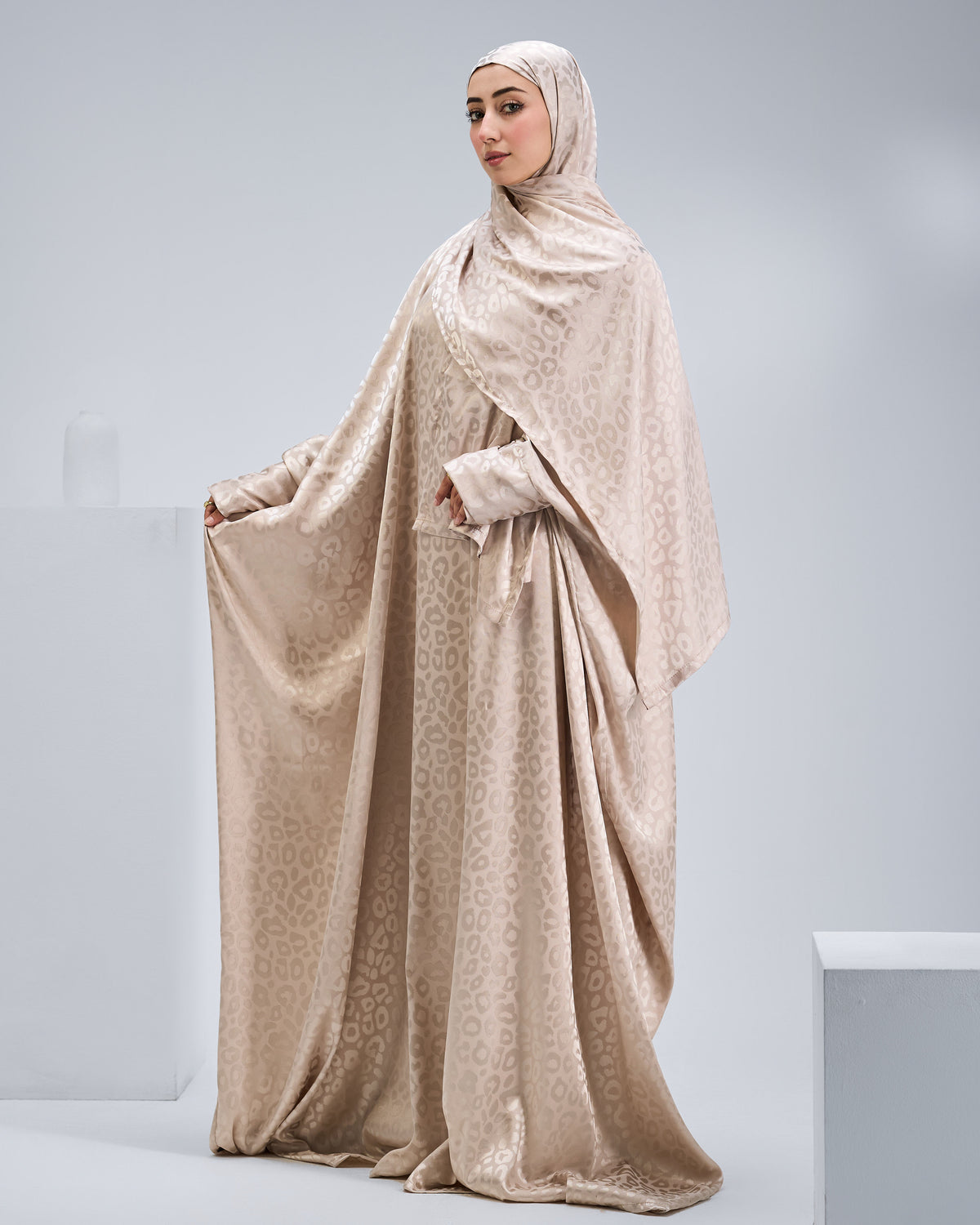 Beige Satin Jacquard butterfly