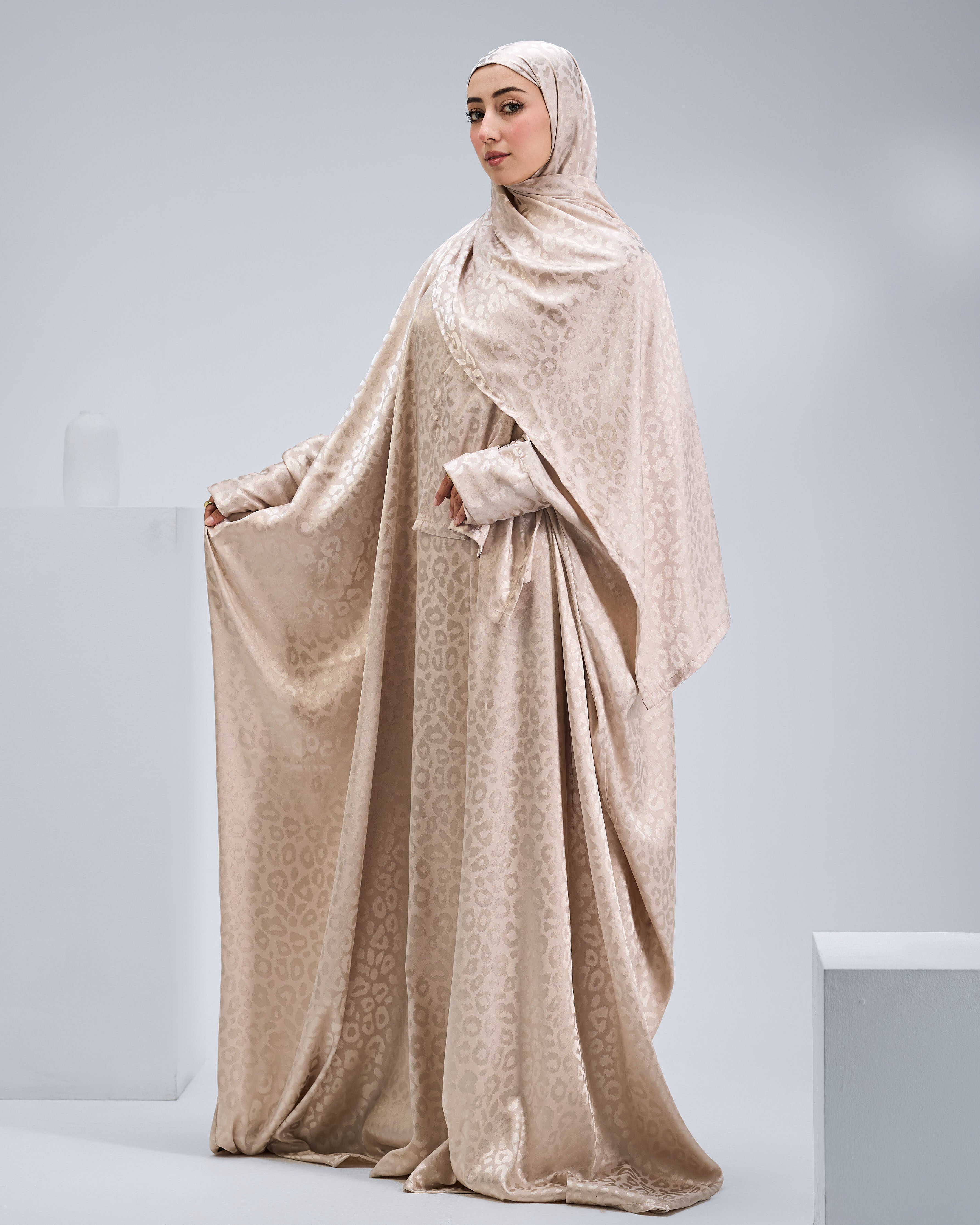 Beige Satin Jacquard butterfly