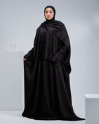 Black Satin Jacquard butterfly