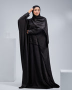 Black Satin Jacquard butterfly