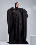 Black Satin Jacquard butterfly