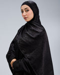 Black Satin Jacquard butterfly