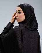 Black Satin Jacquard butterfly