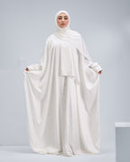 White Satin Jacquard butterfly