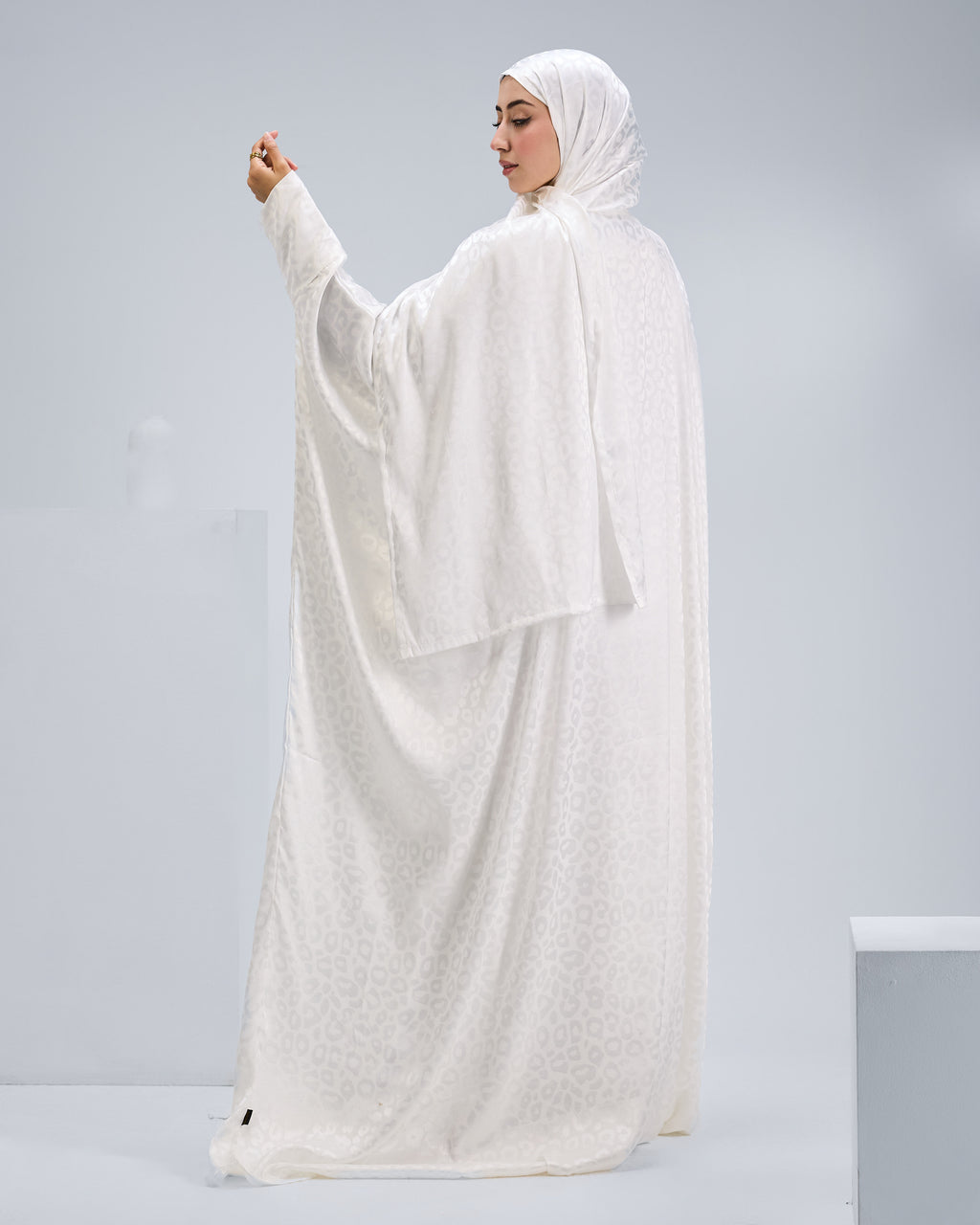 White Satin Jacquard butterfly