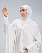 White Satin Jacquard butterfly