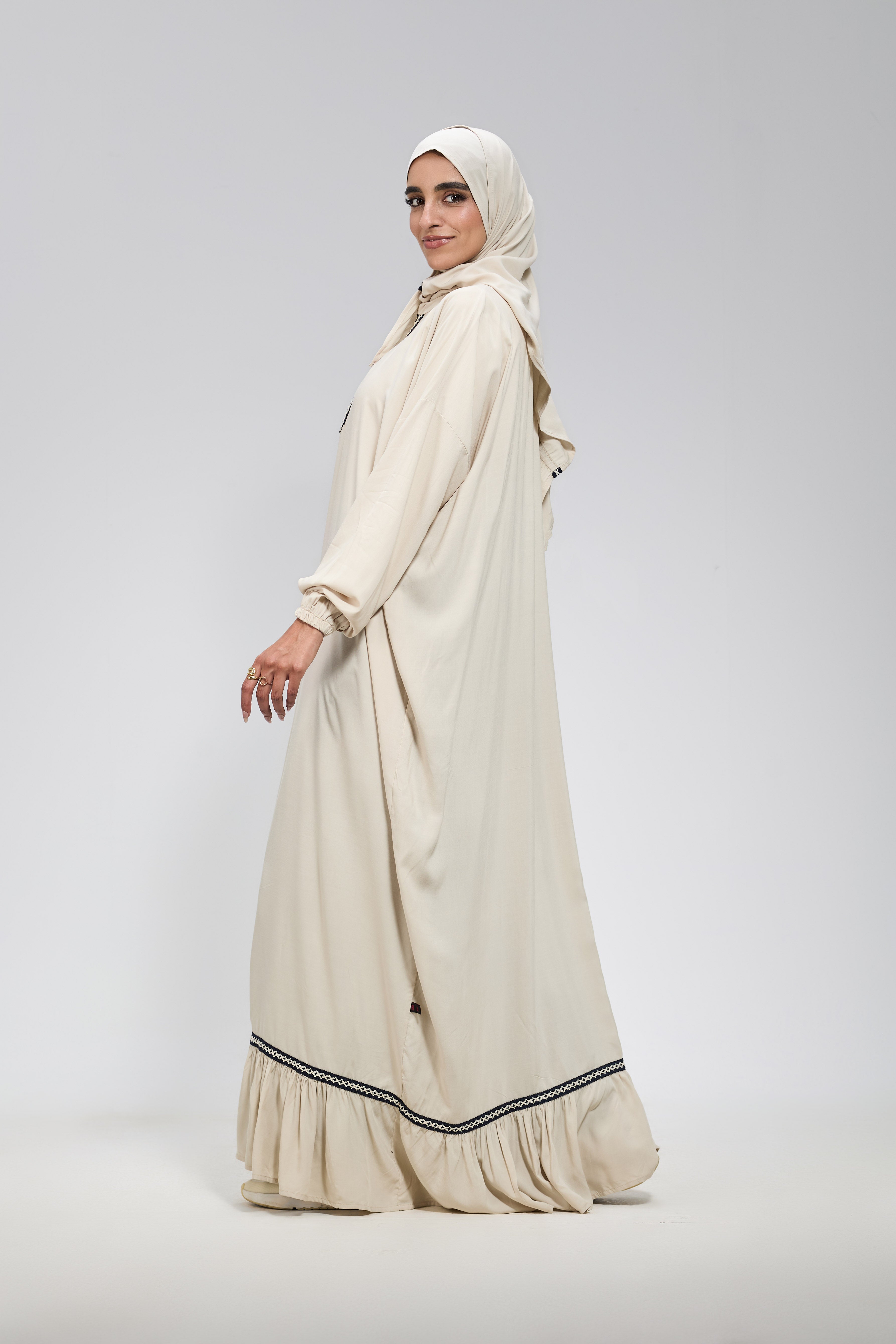 Beige Cotton Viscose