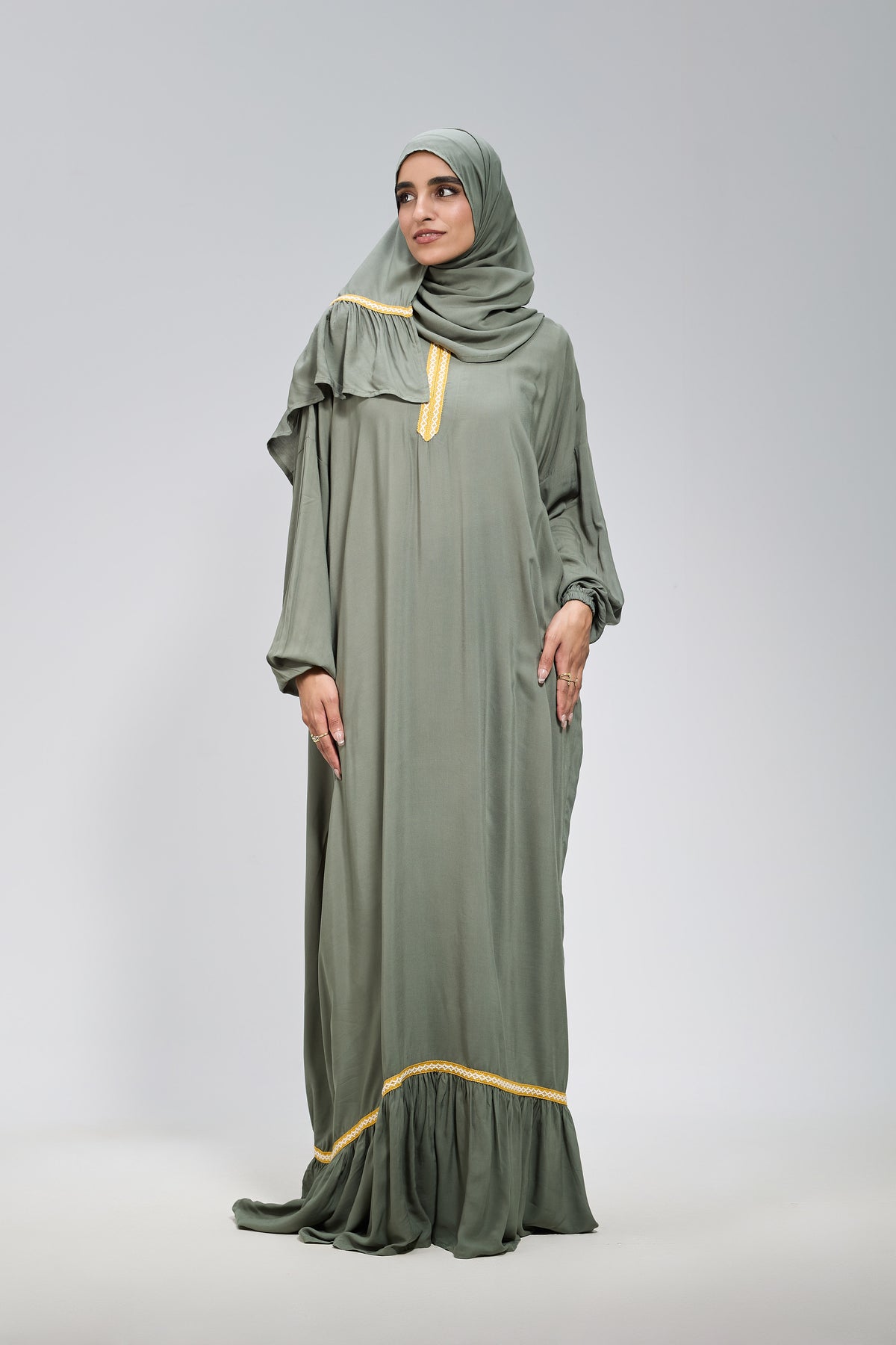 Olive Cotton Viscose