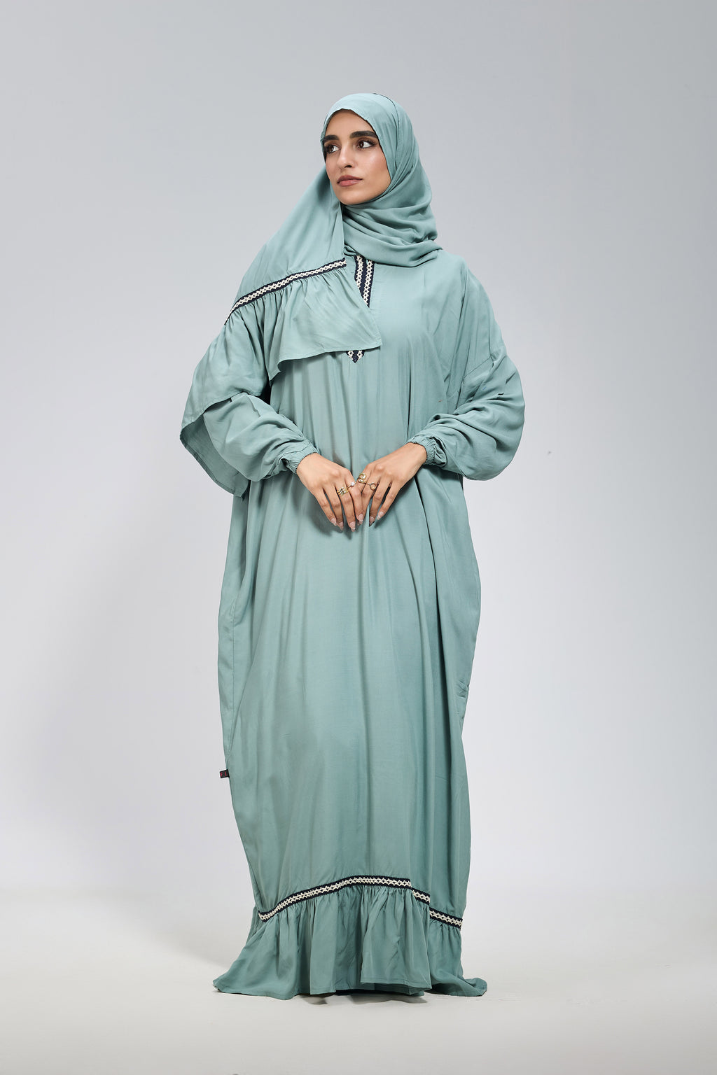 Teal Cotton Viscose