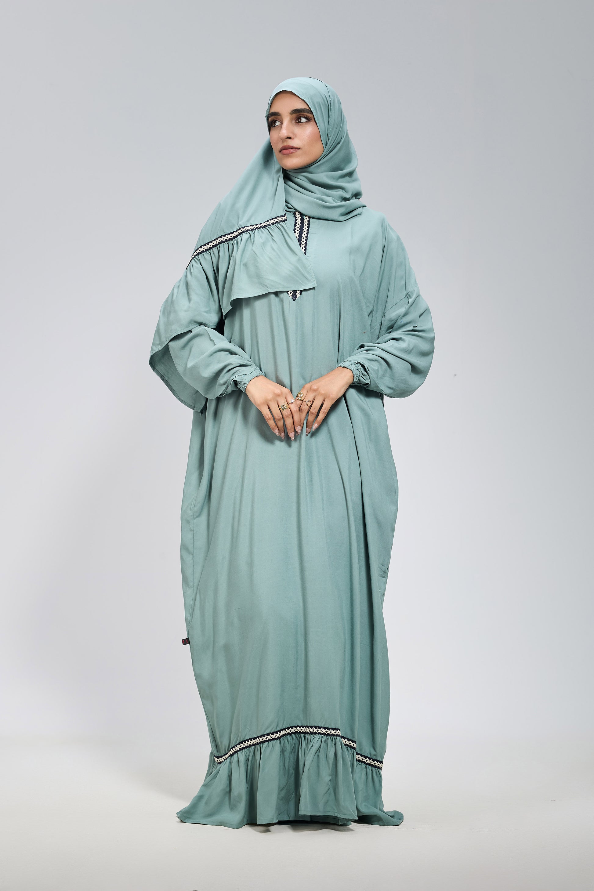 Teal Cotton Viscose