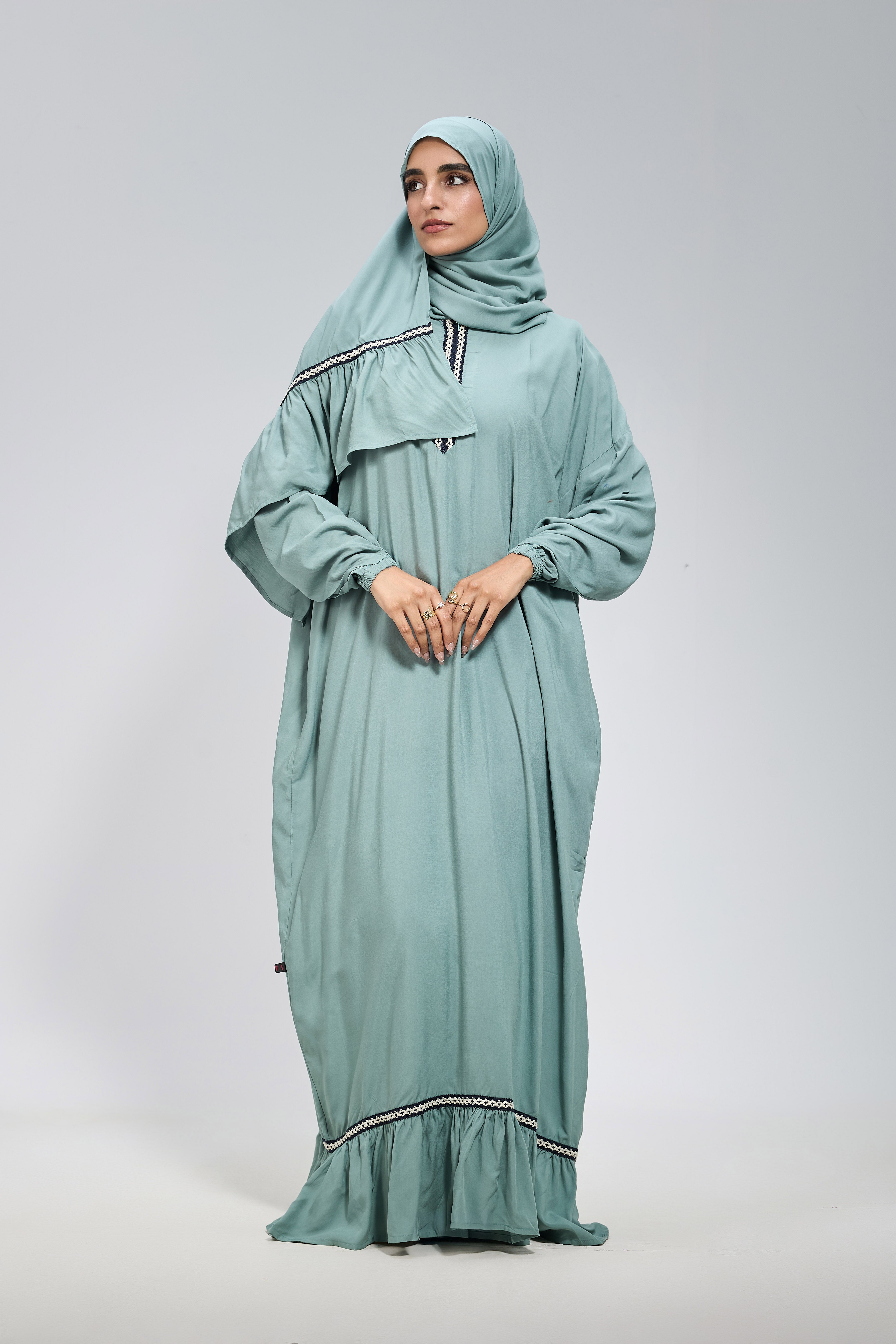 Teal Cotton Viscose