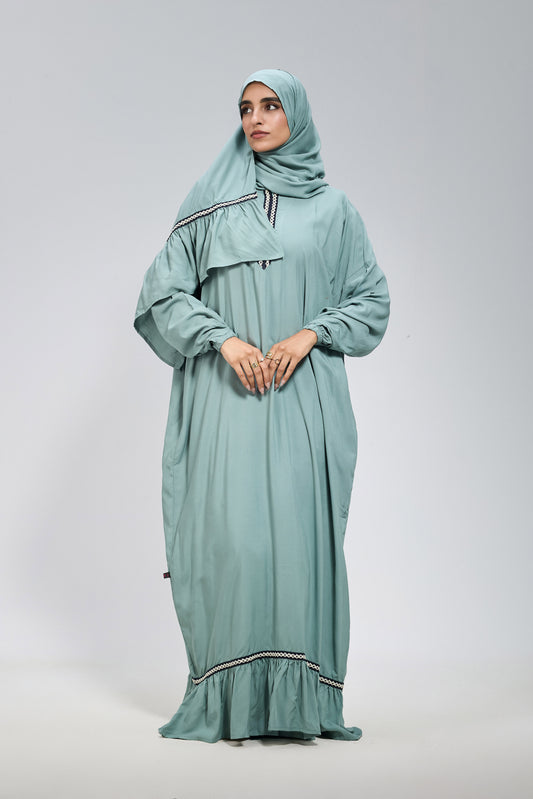 Teal Cotton Viscose