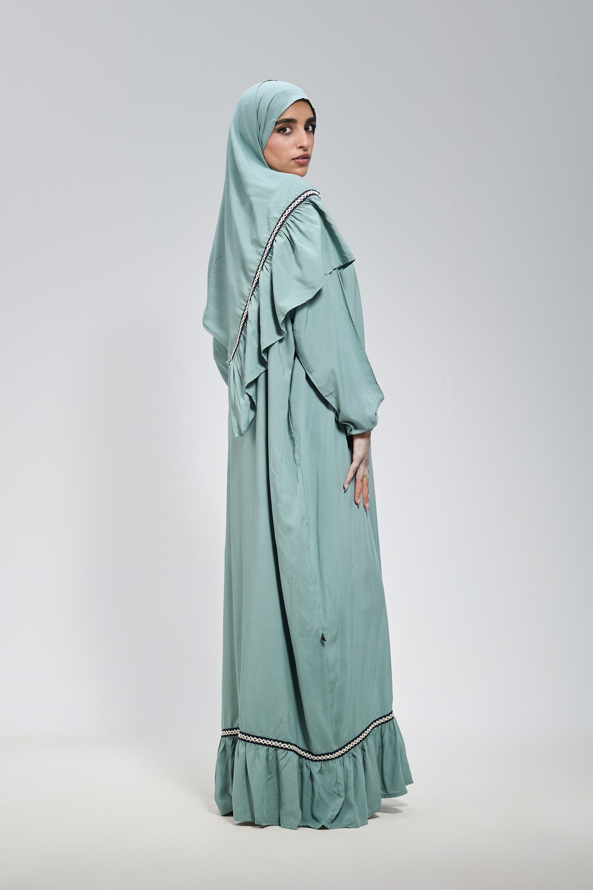 Teal Cotton Viscose