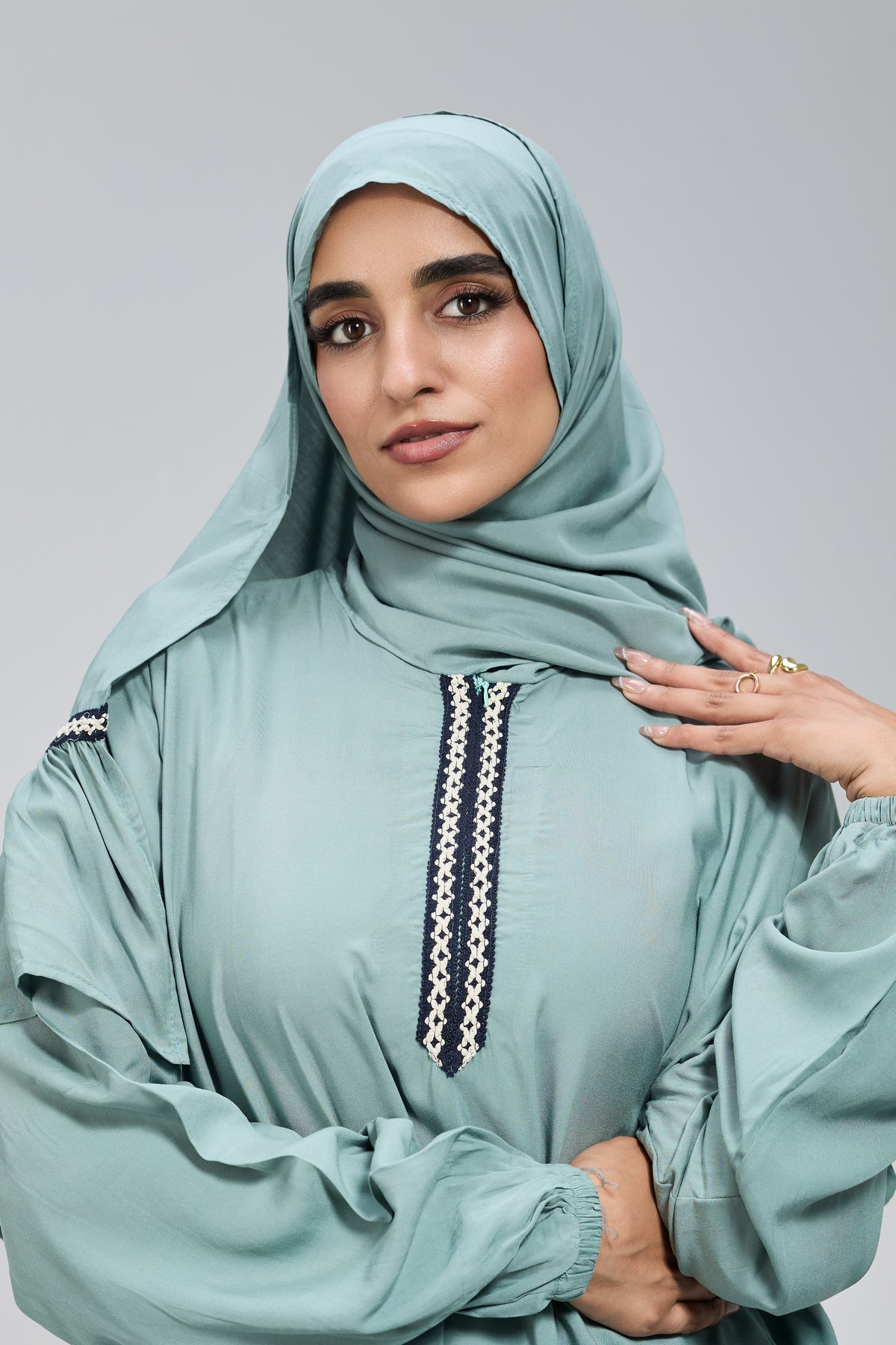 Teal Cotton Viscose