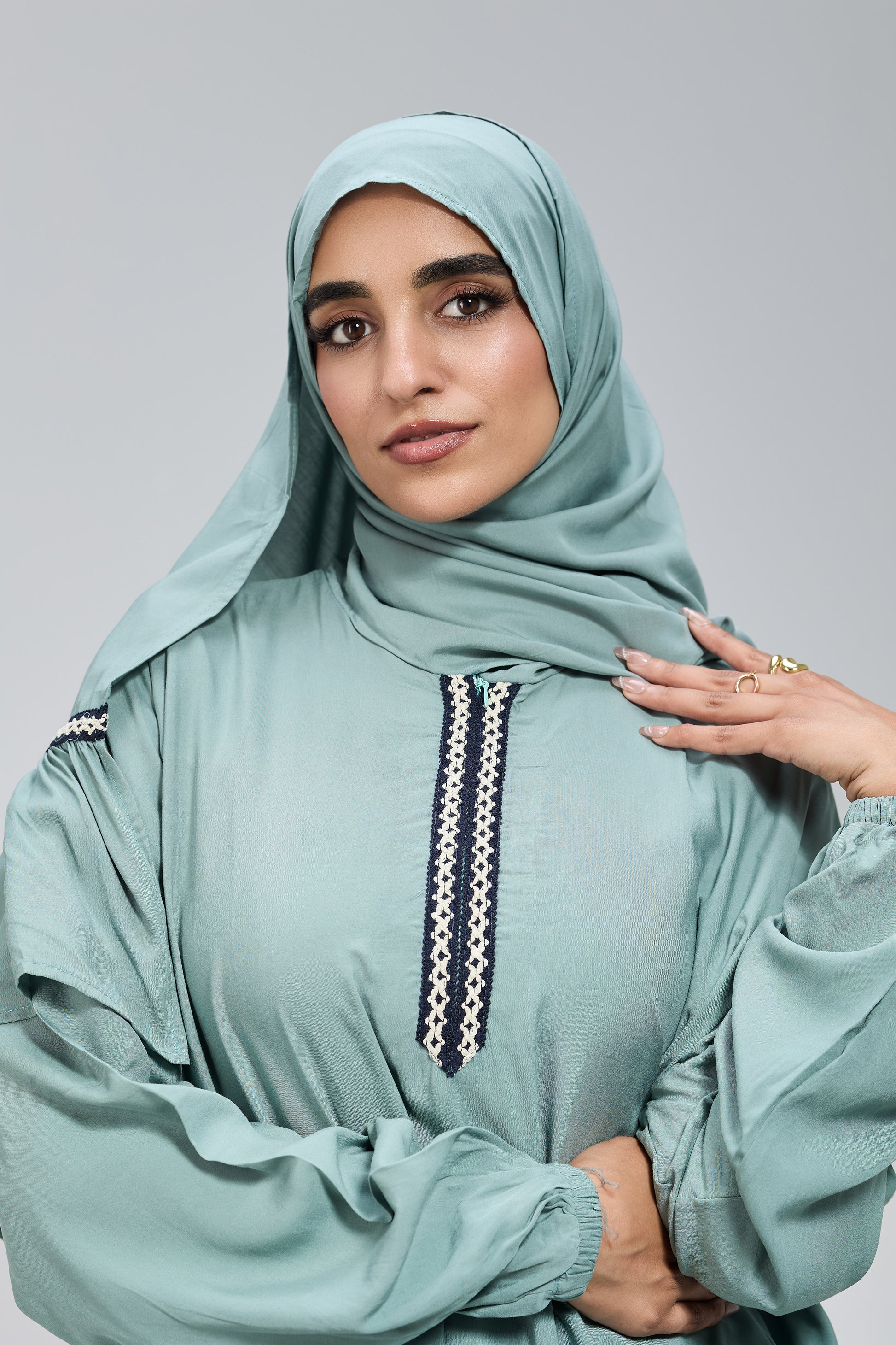 Teal Cotton Viscose