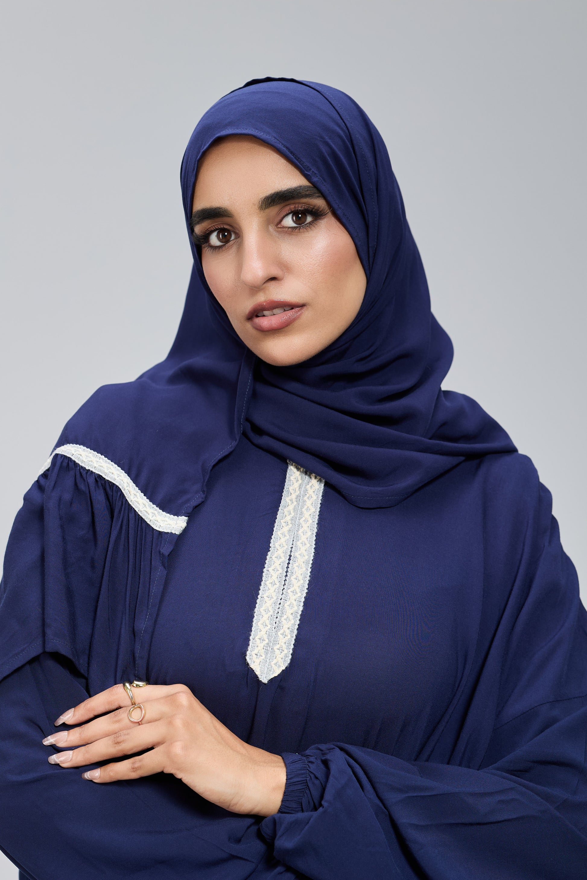 Navy Cotton Viscose