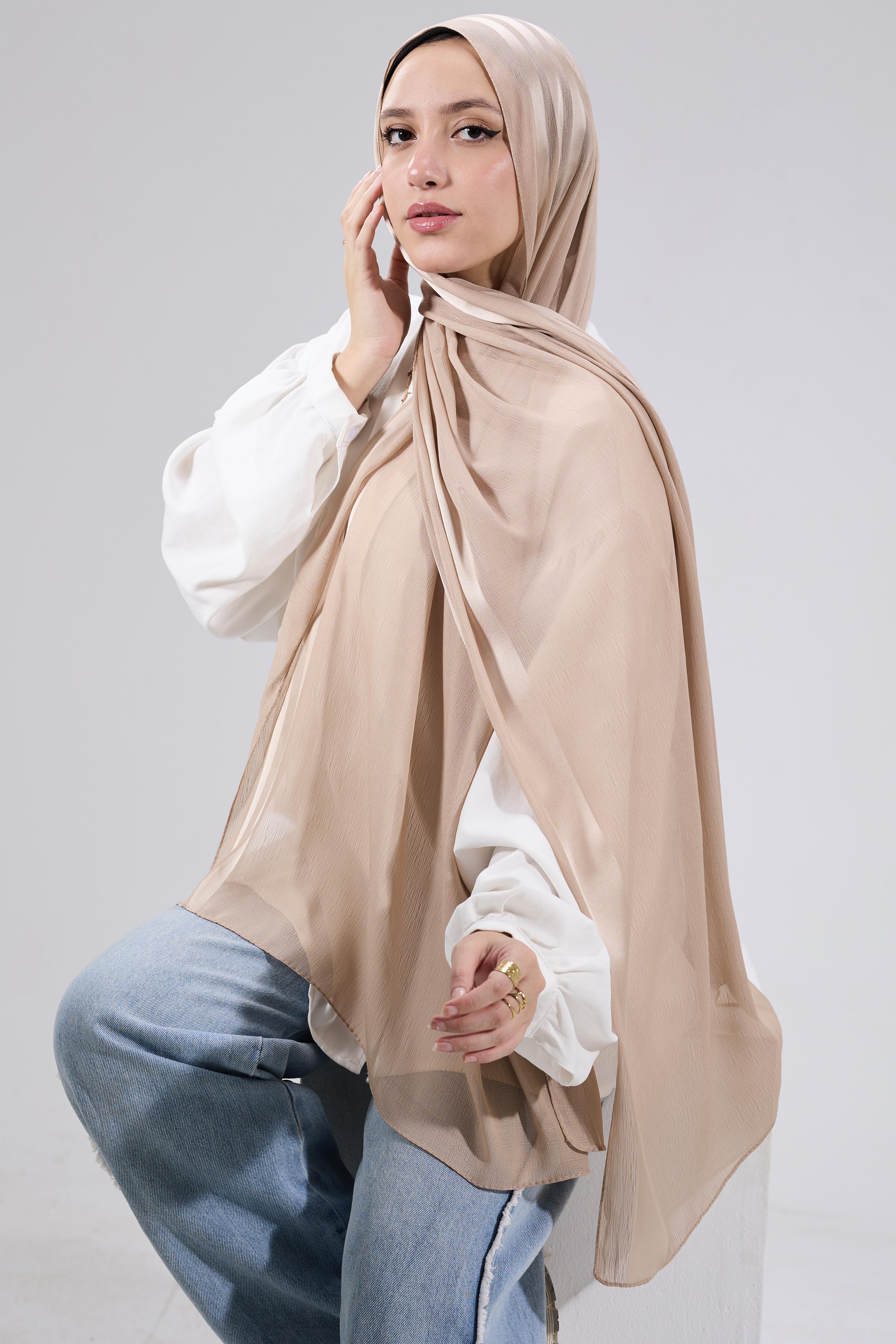Beige Dubetta satin