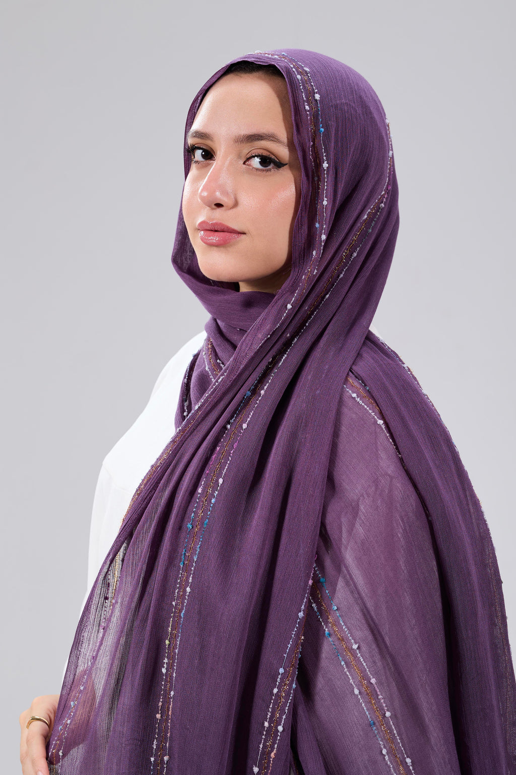 Purple Soft Embroidered Sponge
