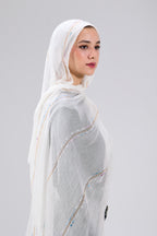 White Soft Embroidered Sponge
