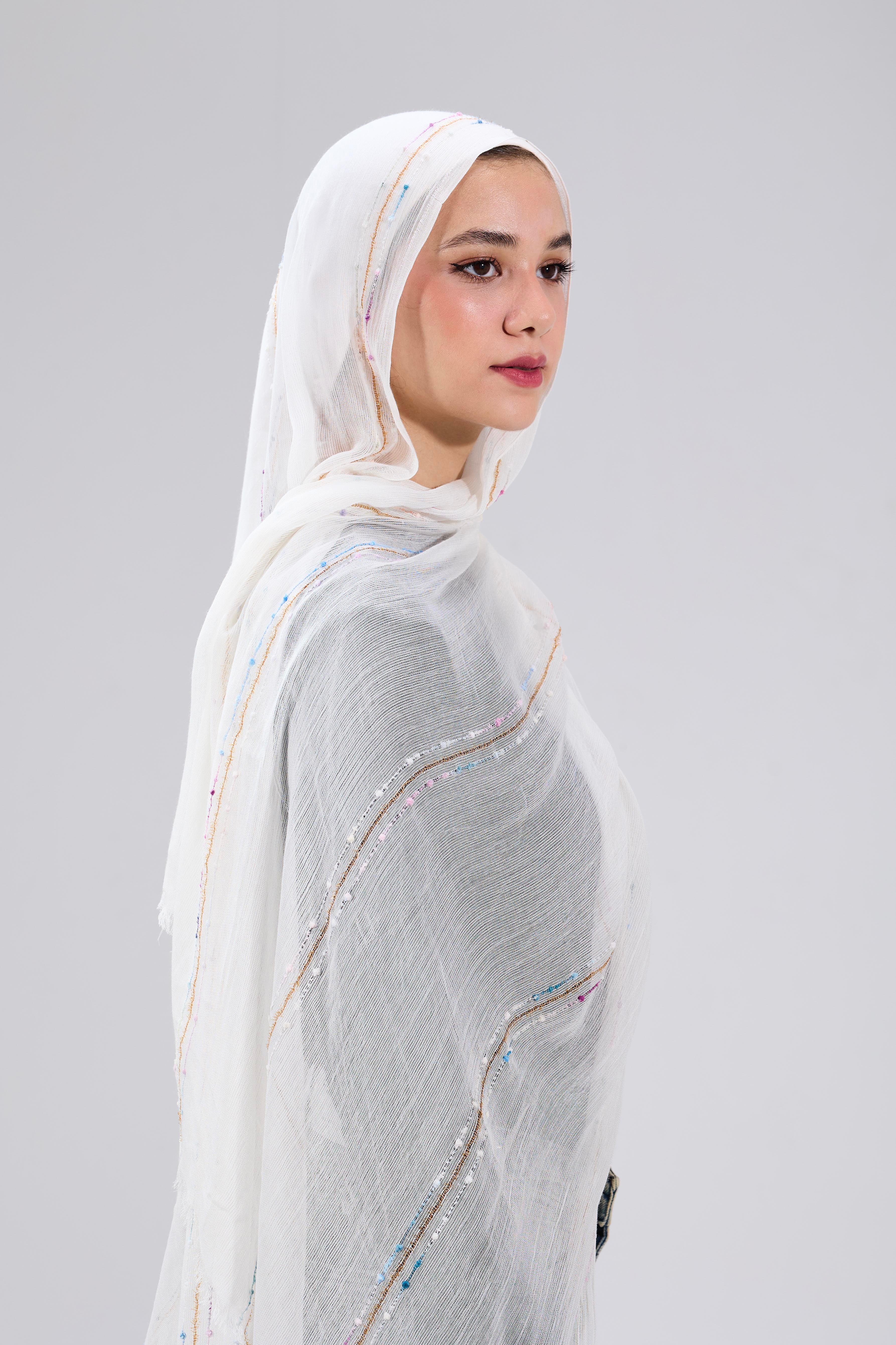 White Soft Embroidered Sponge