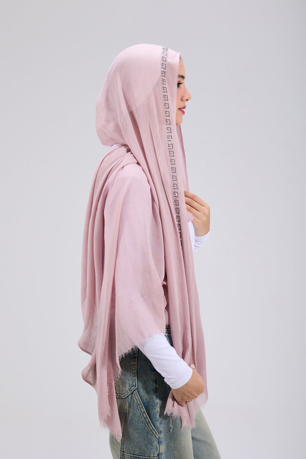 Pink Embroidered