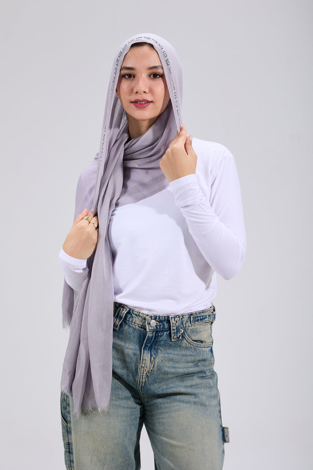 Light Grey Embroidered