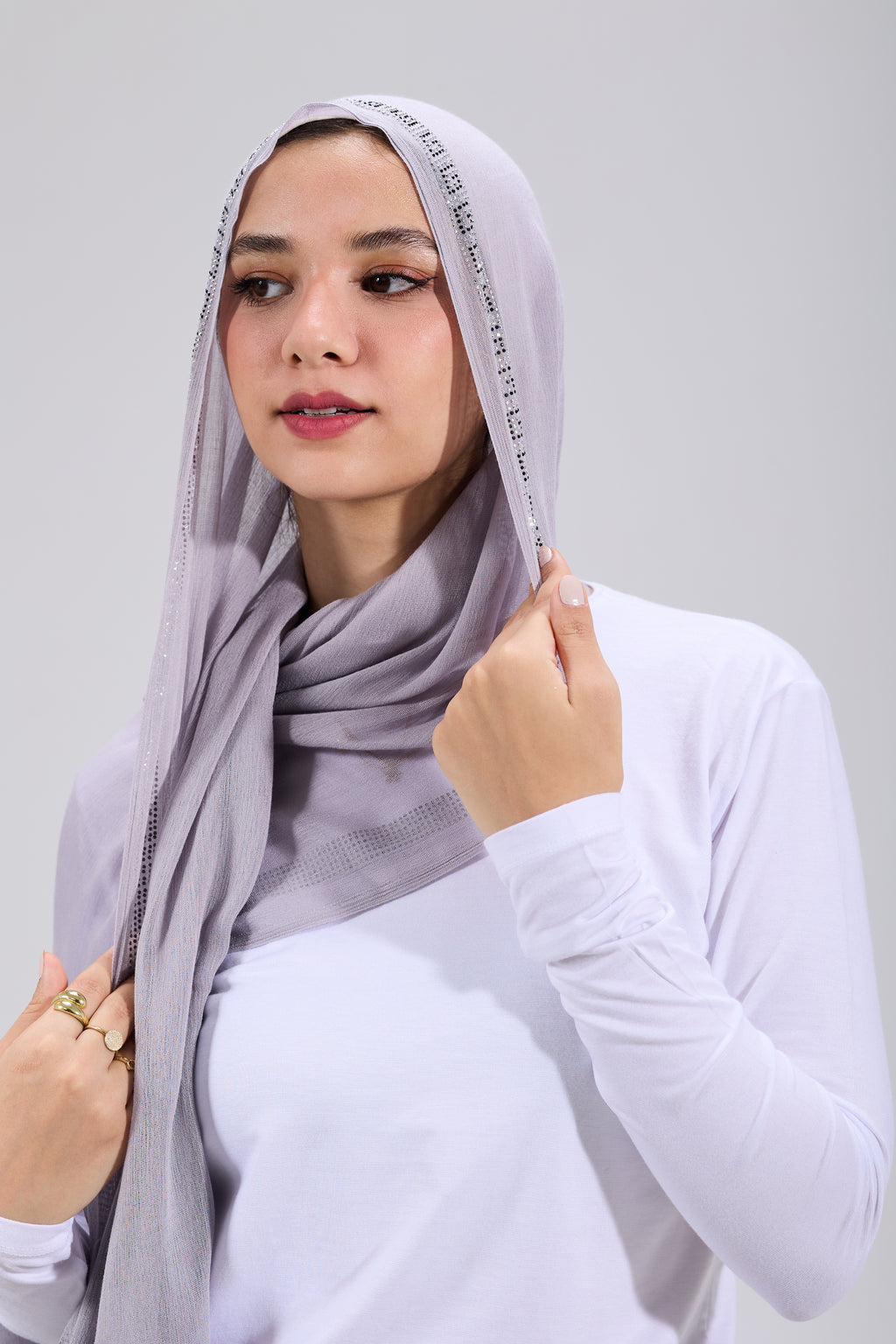 Light Grey Embroidered