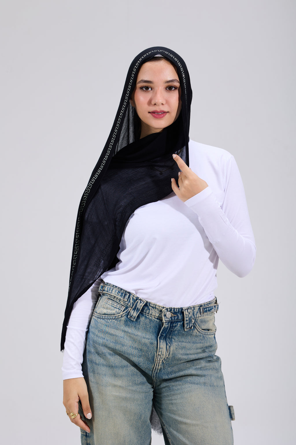 Black Embroidered