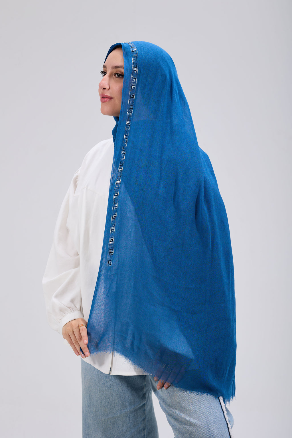 Light Blue Embroidered