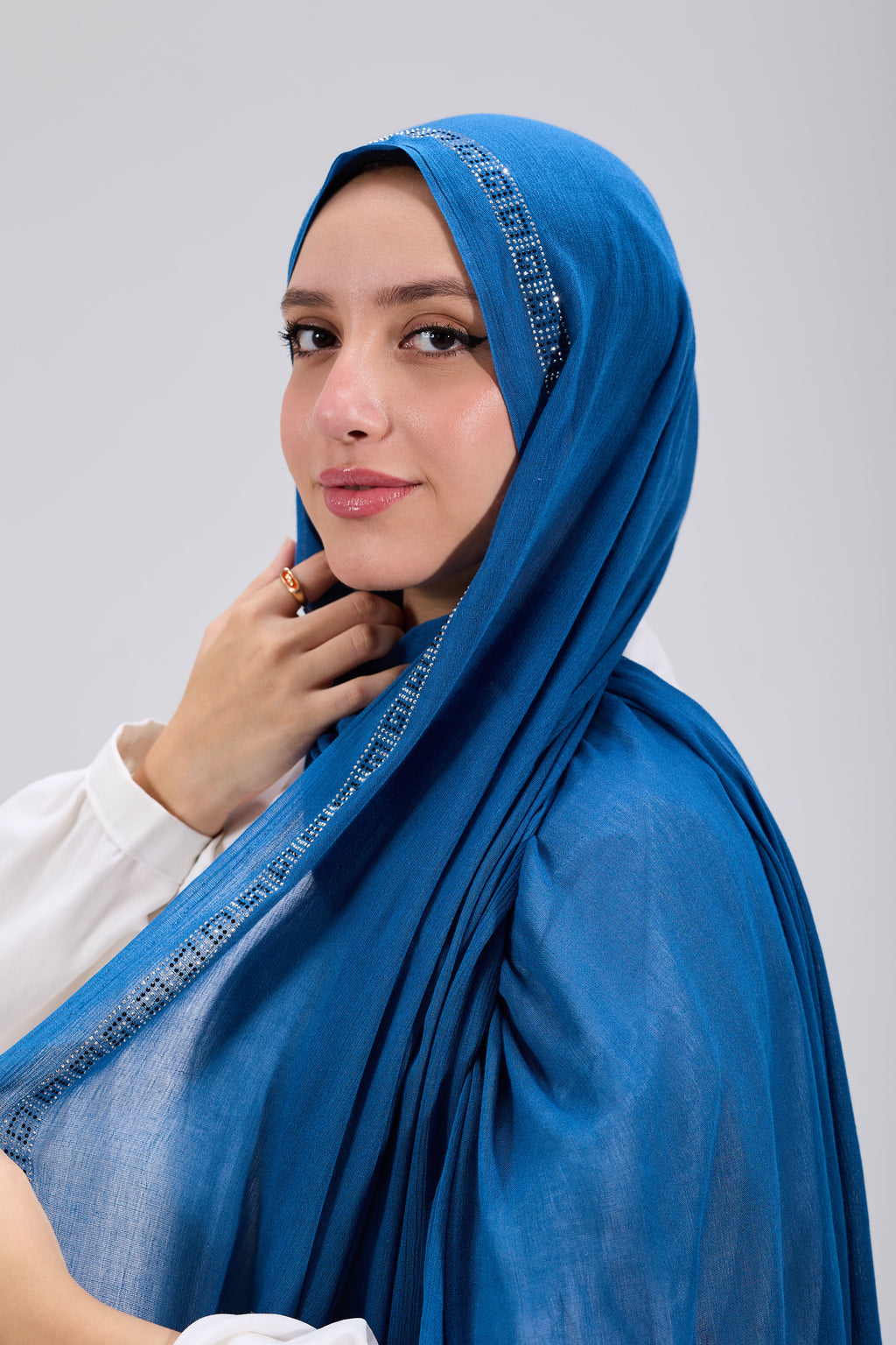 Light Blue Embroidered