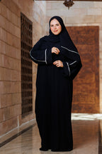 Black Isdal In Abaya White line