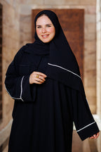 Black Isdal In Abaya White line