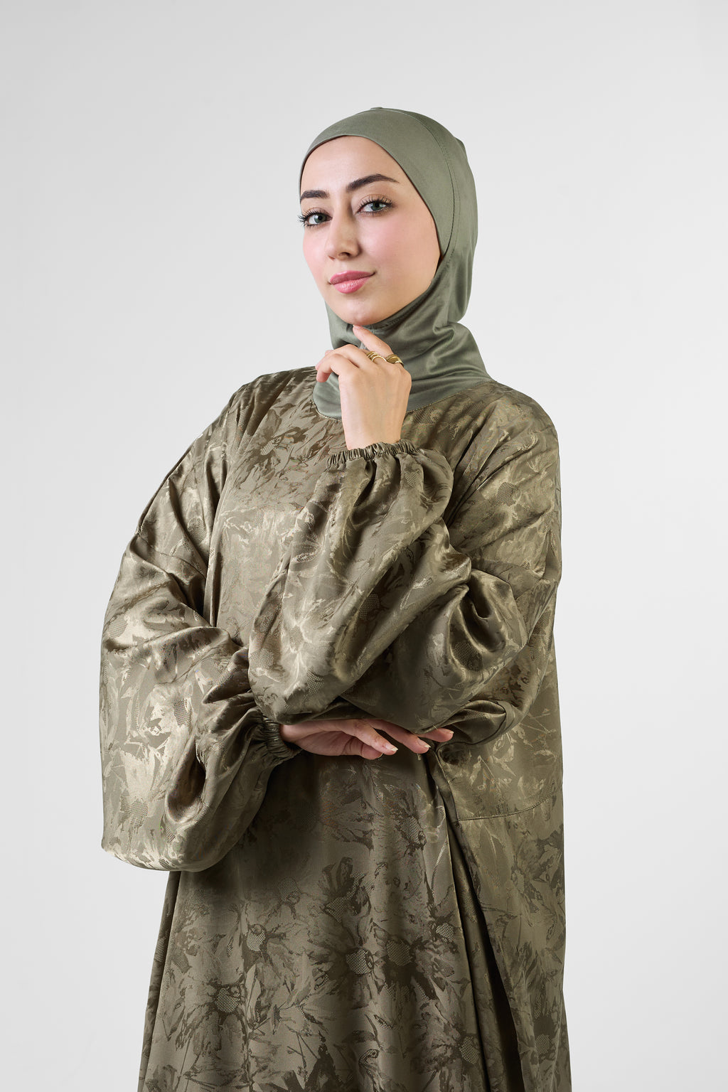 Olive Satin Ivora