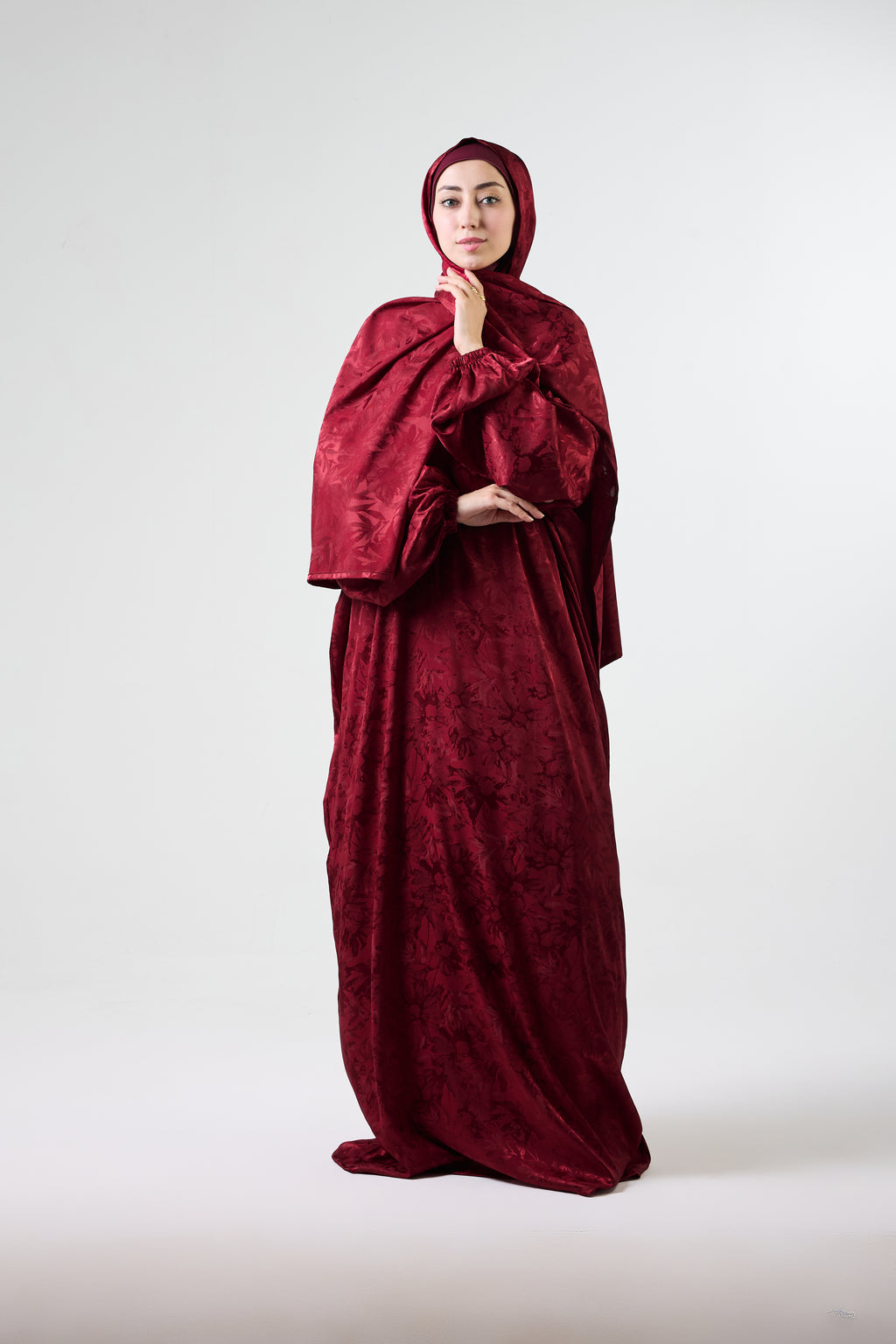 Royal Maroon Satin Ivora