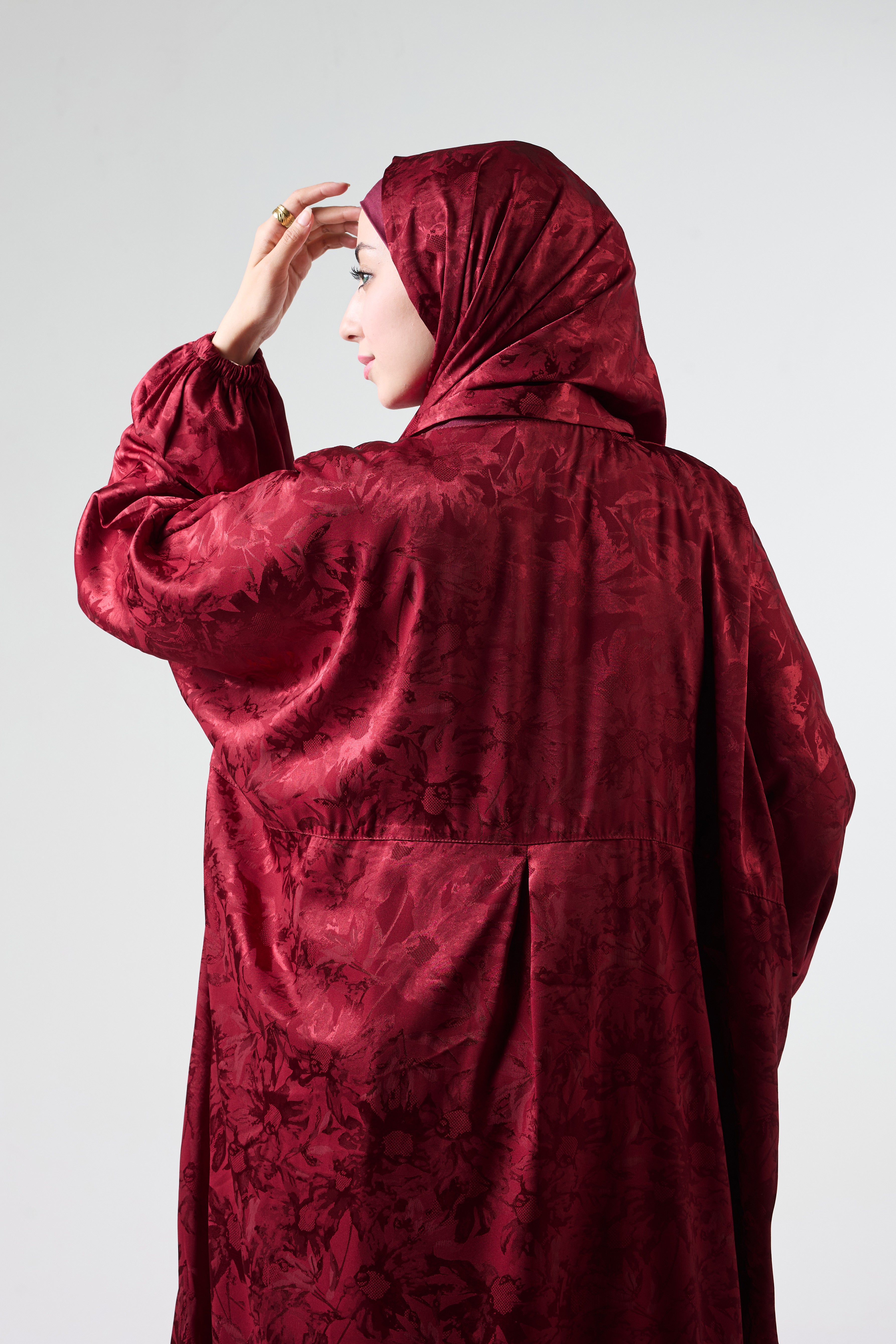 Royal Maroon Satin Ivora