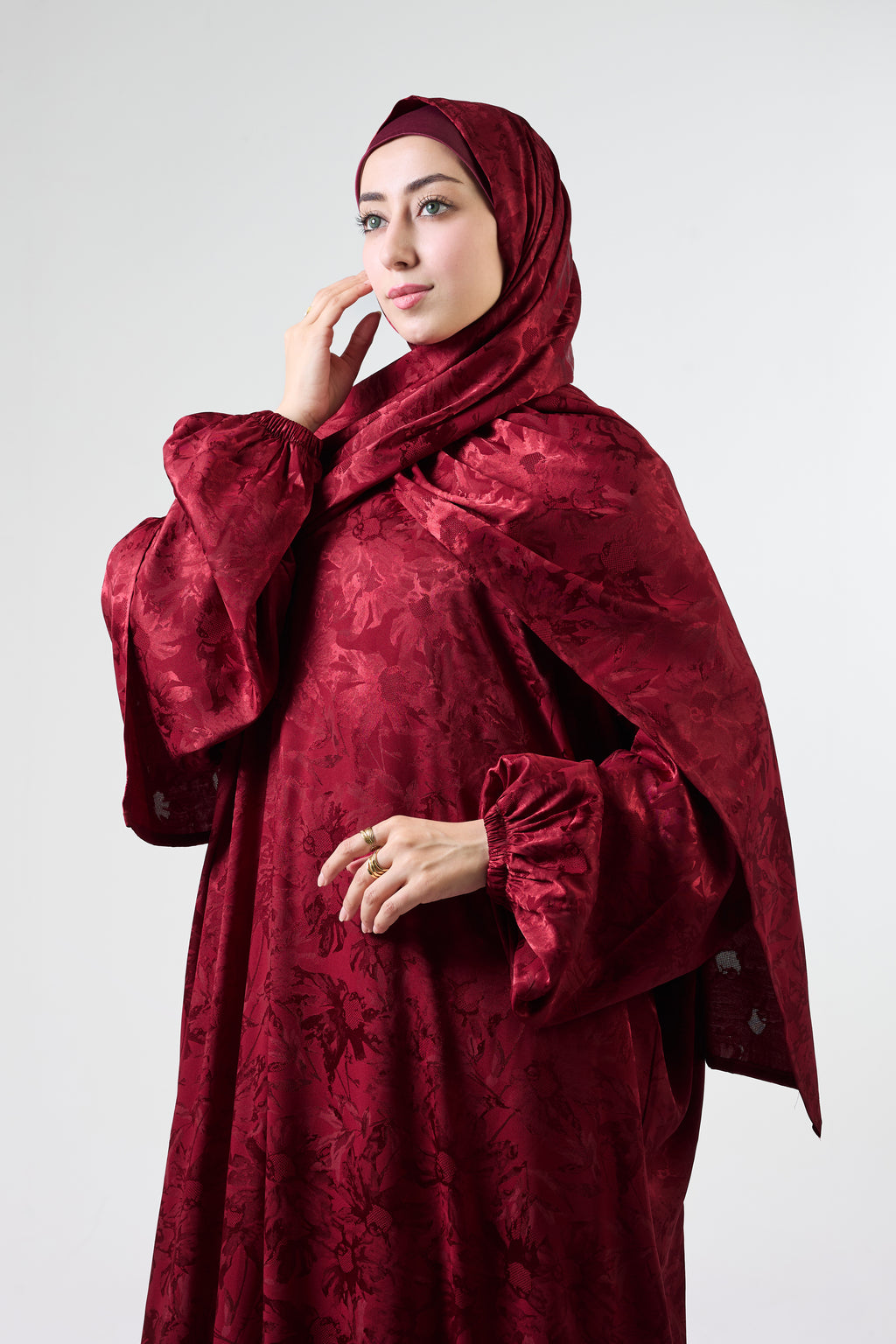 Royal Maroon Satin Ivora