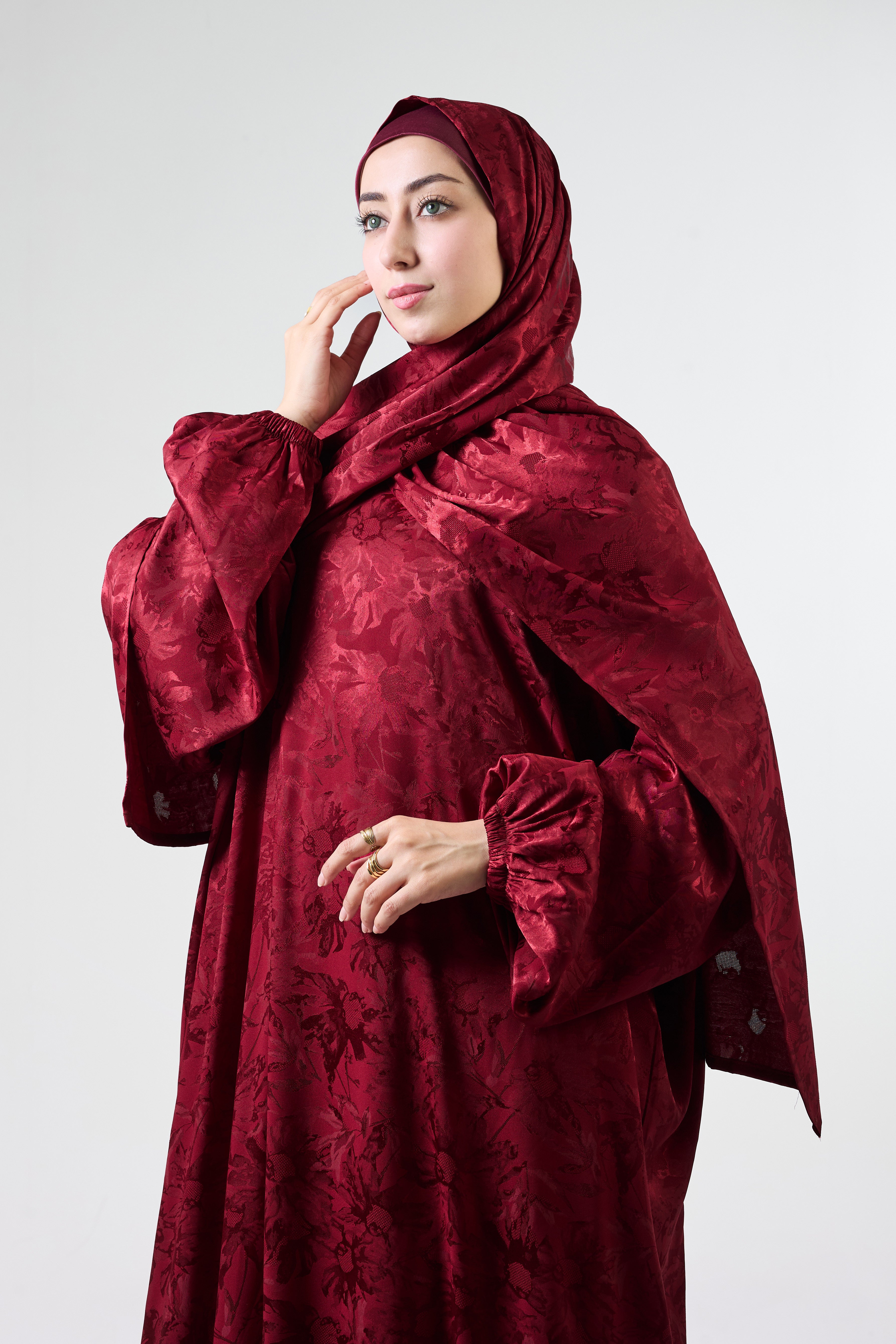 Royal Maroon Satin Ivora