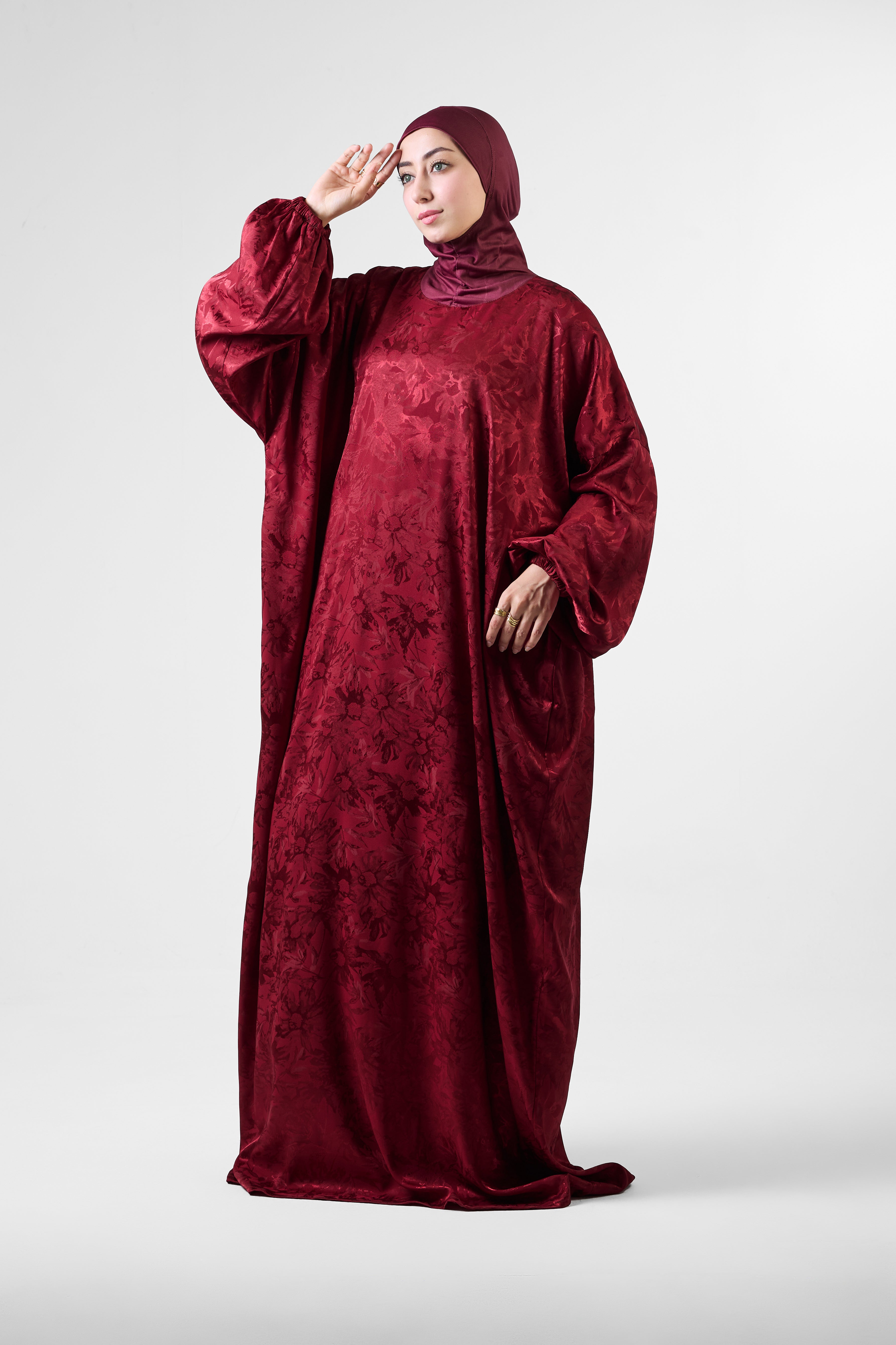 Royal Maroon Satin Ivora