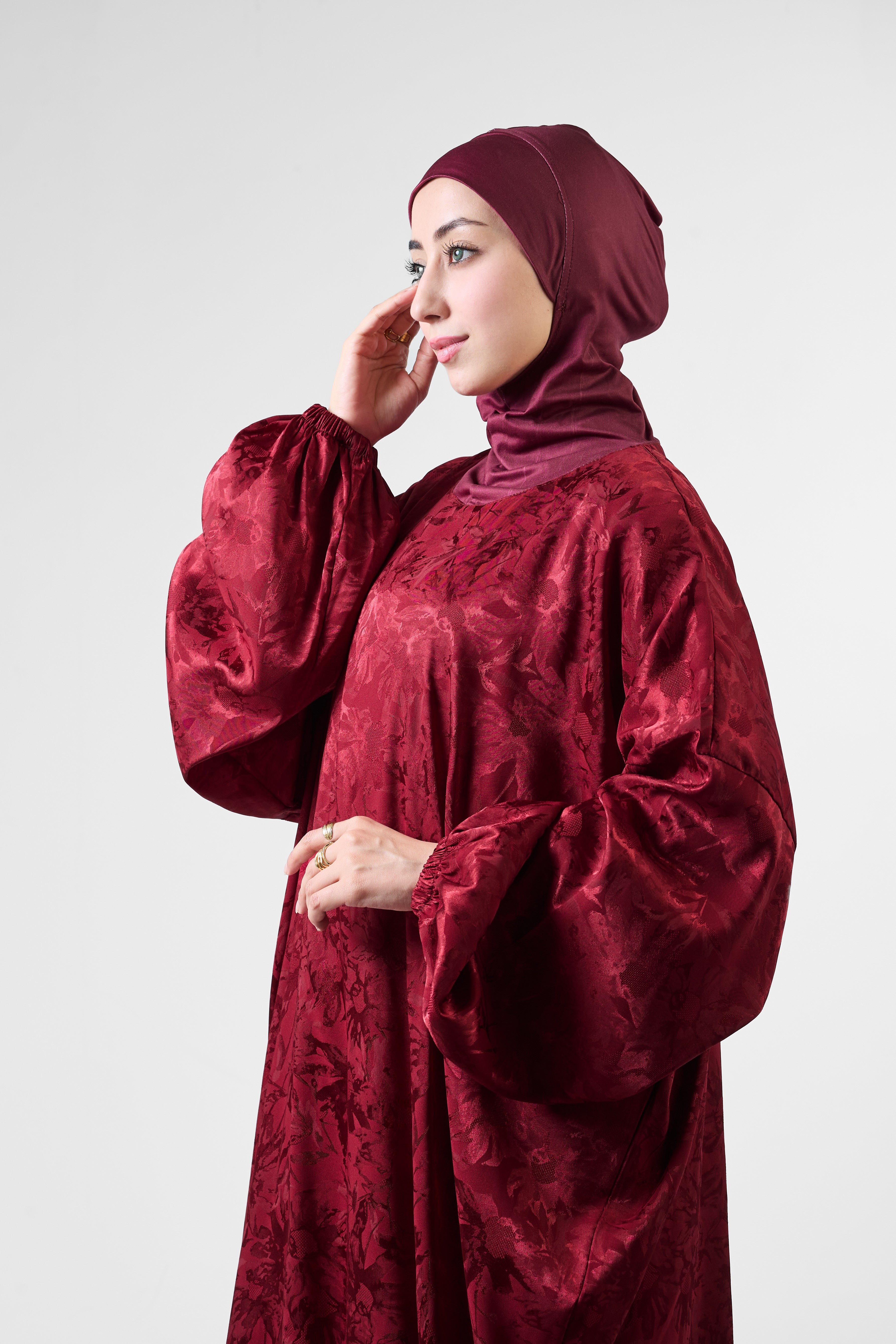 Royal Maroon Satin Ivora