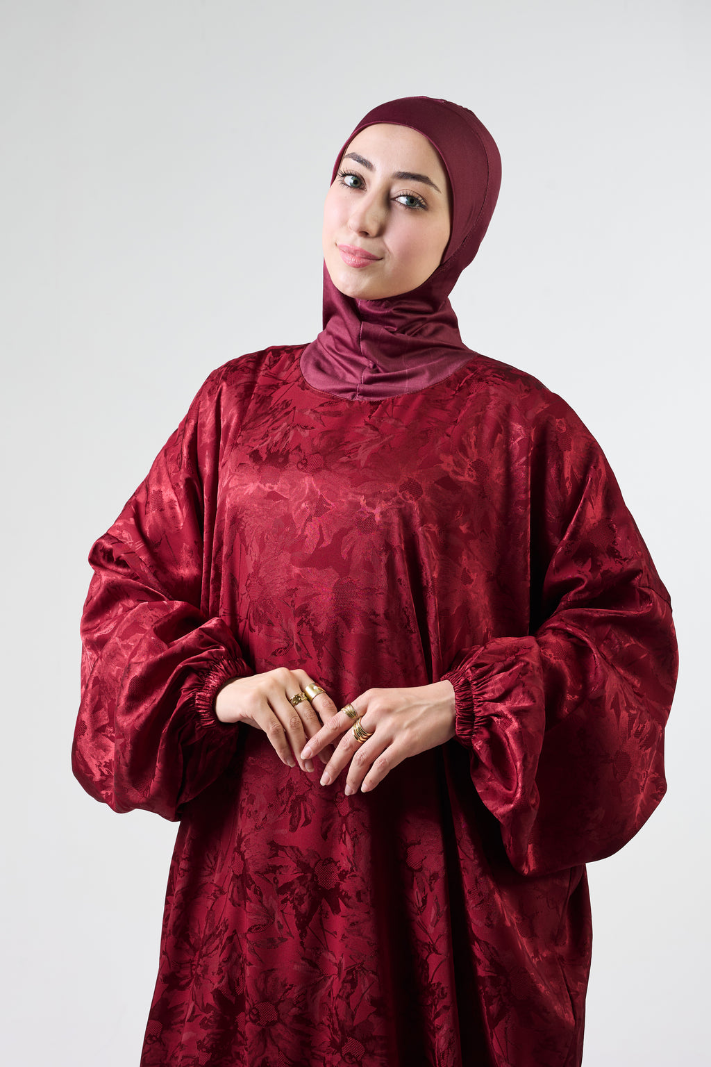 Royal Maroon Satin Ivora